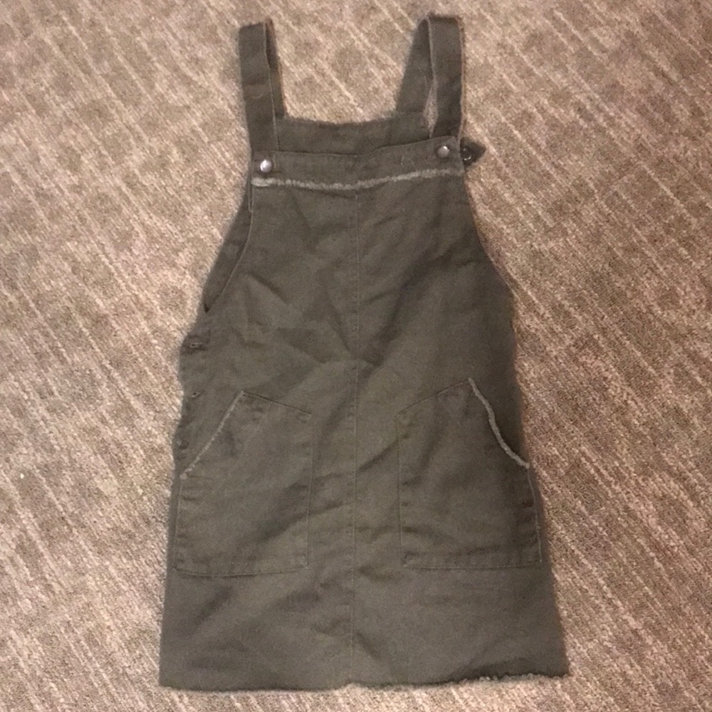 army green overall dress